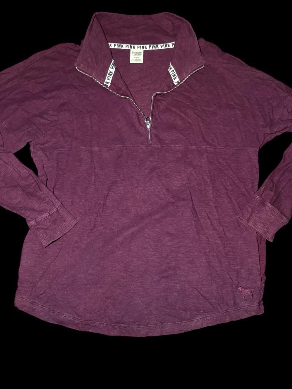 PINK Victoria's Secret Plum Half-Zip Turtleneck Pullover